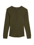 Cotton Rich Ribbed Long Sleeve Top