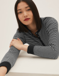 Cotton Rich Striped Crew Neck Top