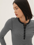 Cotton Rich Striped Crew Neck Top