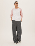 Pure Cotton Colour Block Sweatshirt