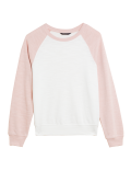 Pure Cotton Colour Block Sweatshirt