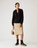 Pure Cotton Embroidered Tie Neck Top