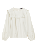 Pure Cotton Pintuck Long Sleeve Top