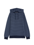 Pure Cotton Striped Longline Hoodie
