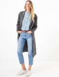Cotton Rich Ruffled Longline Blouse