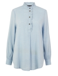Cotton Rich Ruffled Longline Blouse