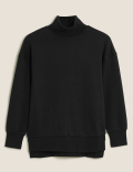 Funnel Neck Long Sleeve Sweatshirt