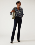 Floral Frill Neck Long Sleeve Blouse