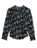 Floral Frill Neck Long Sleeve Blouse