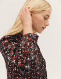 Cotton Blend Printed Long Sleeve Shirt