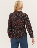 Cotton Blend Printed Long Sleeve Shirt