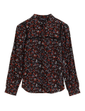 Cotton Blend Printed Long Sleeve Shirt