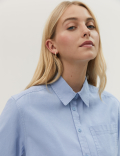 Pure Cotton Twill Collared Shirt