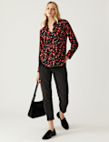 Printed Collared Long Sleeve Shirt