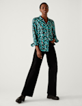 Printed Collared Long Sleeve Shirt