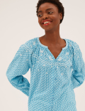 Pure Cotton Printed Long Sleeve Blouse