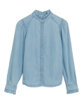 Tencel™ Denim High Neck Long Sleeve Shirt