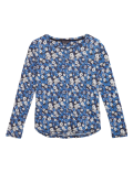 Linen Floral Straight Fit Long Sleeve Top