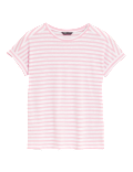 Linen Striped Crew Neck T-Shirt