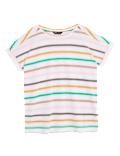 Linen Striped Crew Neck T-Shirt