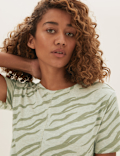 Pure Cotton Printed Longline T-Shirt