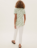 Pure Cotton Printed Longline T-Shirt