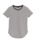 Pure Cotton Striped Longline T-Shirt
