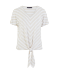 Striped V-Neck Relaxed Short Sleeve Top