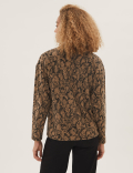 Brushed Jacquard High Neck Top