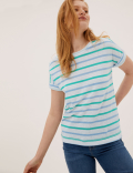 Linen Rich Striped T-Shirt