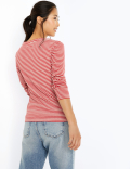 Striped V-Neck Fitted Top