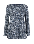 Floral Print Longline Long Sleeve Top