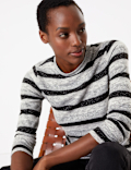 Sparkly Striped Straight Fit Sweatshirt