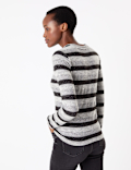Sparkly Striped Straight Fit Sweatshirt