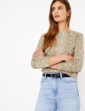 Animal Print Sparkle Sweatshirt
