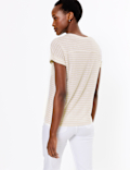 Linen Rich Striped Relaxed T-Shirt