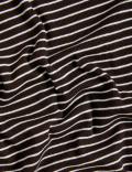 Cotton Rich Striped Funnel Neck Top