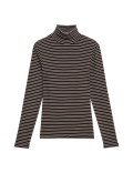 Cotton Rich Striped Funnel Neck Top