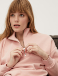 Cotton Rich Funnel Neck Half Zip Sweatshirt