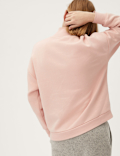 Cotton Rich Funnel Neck Half Zip Sweatshirt