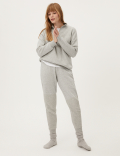 Cotton Rich Funnel Neck Half Zip Sweatshirt