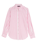 Pure Cotton Striped Collared Longline Shirt