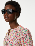 Pure Cotton Floral Puff Sleeve Blouse