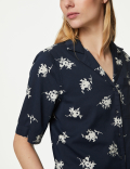 Cotton Rich Printed Collared Shirt