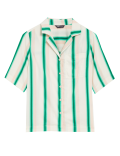 Cotton Rich Striped Collared V-Neck Shirt
