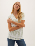 Tie Dye V-Neck Relaxed Longline T-Shirt