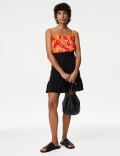 Pure Cotton Printed Smocked Detail Cami Top
