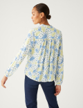 Floral V-Neck Popover Blouse