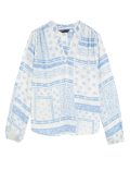 Floral V-Neck Popover Blouse