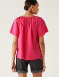 Pure Cotton Tie Neck Blouse